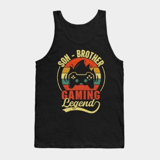 Son Brother Gaming Legend Gamer Gifts For Teen Boys Gaming Vintage Tank Top